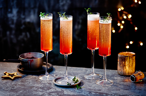 For a fruity festive cocktail idea, try this plum and prosecco fizz recipe. Simmer plums and vanilla into a sweet syrup, then top up with prosecco for a pretty Christmas drink.