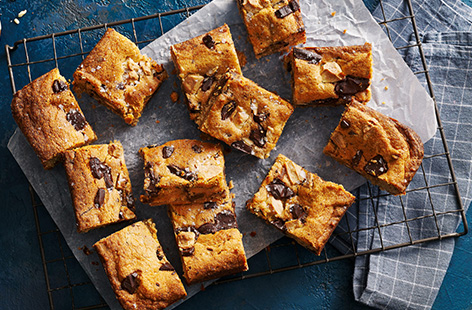 Add some umami to your baking with these sweet 'n' salty miso blondies, studded with chunks of white and dark chocolate. Suitable for plant-based or dairy-free diets, they're a simple-to-make, moreish teatime treat or snack. But be quick, these won't kick around for long!