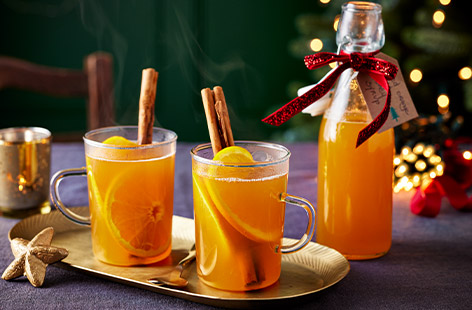 Get ready for a long winter walk or a cosy night in with this warming hot toddy made with rum, lemon juice and a homemade spiced orange and honey syrup.