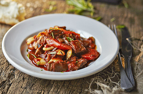 This slow-cooked rustic lamb stew is really comforting and is the perfect winter warmer