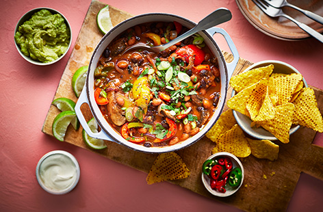 Keep it speedy in the kitchen with this smoky bean chilli recipe.