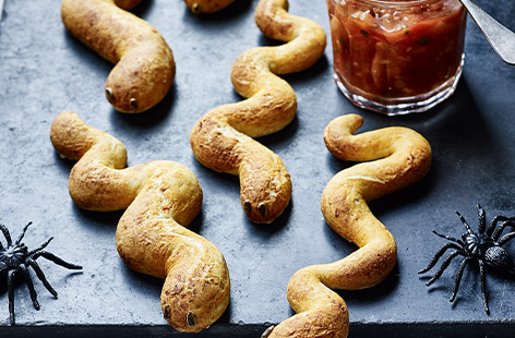 Low on ingredients but high on fun, these snake dough sticks are deliciously spooky