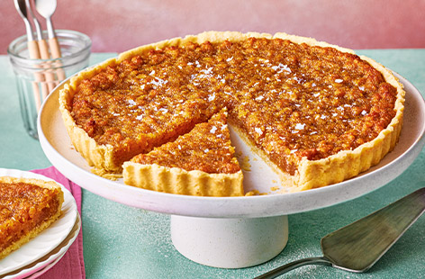 A simple but delicious treacle tart with a salted honey twist 