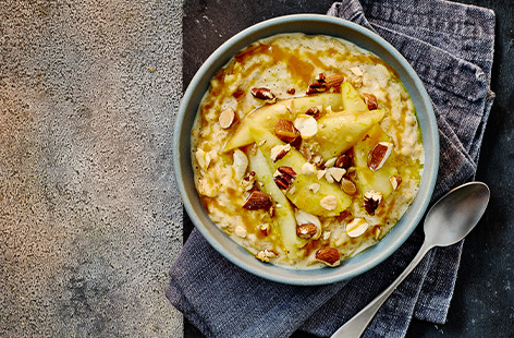 Melt-in-the-mouth pears are a fruity addition to your morning porridge – and they're one of your five-a-day, too
