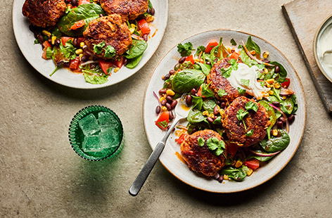 These fishcakes are spiced with chipotle paste and paprika for a fun Mexican twist. Serve alongside a zingy black bean and sweetcorn salsa for a flavour-packed dinner. Meal prep like a pro and make the fishcakes in advance to freeze and enjoy at a later date.