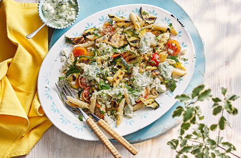 Dust off the tongs and light up the grill and treat yourself to a midweek barbecue dinner with this simple pasta salad