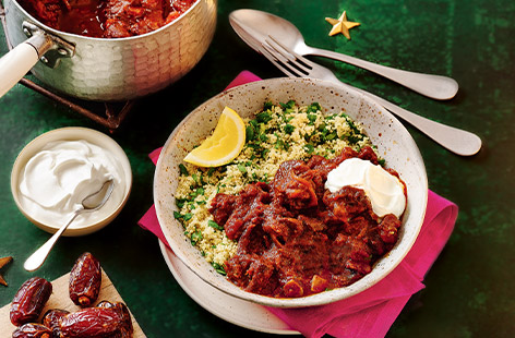 This hearty lamb one-pot is bursting with Moroccan-inspired flavours, from sweet, sticky dates to punchy ras el hanout and zingy fresh herbs. This is perfect weekend comfort food or an easy dish for entertaining.