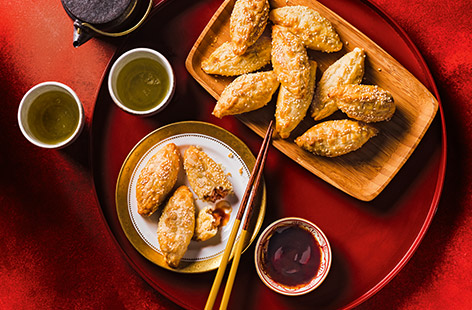 Chef Kwoklyn says: “As Chinese New Year unfolds, it’s customary to serve dumplings - symbols of wealth and prosperity. Their golden crescent shape resembles ancient Chinese gold ingots, promising fortune for the year ahead.”