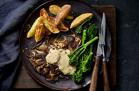 Meaty oyster mushrooms take the place of beef in this easy vegan steak recipe from Derek Sarno