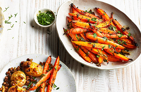 Sweet and sticky whole-roasted carrots are the perfect addition to your Easter lunch plans