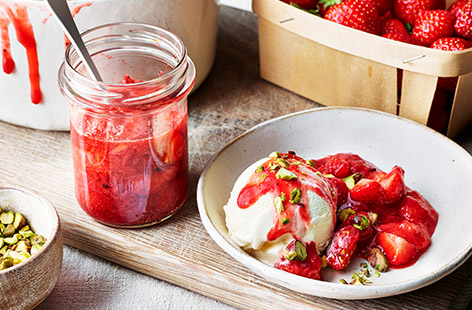 This spiced strawberry compote takes just 15 minutes to make and you have a delicious, healthy topping for ice cream, yogurt or whatever you fancy. You can even freeze leftovers.
