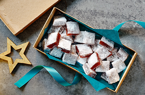 Who doesn't love Turkish delight? These soft and chewy treats are made with sweetened plums and dusted with icing sugar for a final Christmas flourish