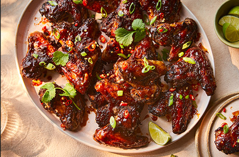 'Wings are one of the easiest cuts of chicken to cook. Slash them before marinating so the flavours can really permeate the meat,' says food writer Riaz Phillips. Don't skip making his jerk marinade, it's the real deal!