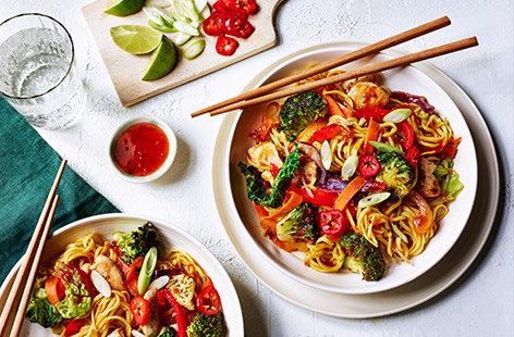 A speedy bowl of chicken noodles can really hit the spot when you're craving something tasty, yet healthy – and fast – this dish is ready in 15. Packed with veg, low in fat and high in protein, this is a great all-rounder you'll turn to more than once!
