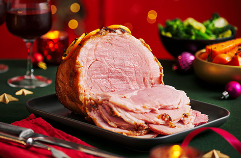 Serve up this gorgeous ham which is slow-cooked in ginger beer with spices before being topped with a gingerbread-inspired glaze and roasted until golden and sticky. 