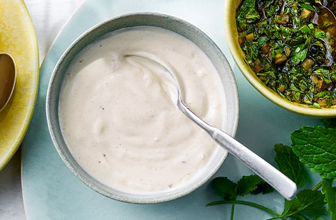 Looking for a way to liven up your BBQ? This no-cook tahini sauce is flavoured with lemon and garlic - delicious!