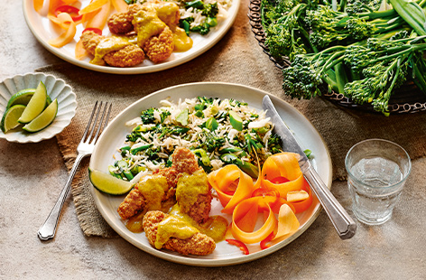 This fried rice recipe packs a sweet 'n' savoury punch, thanks to fruity katsu sauce and umami soy sauce