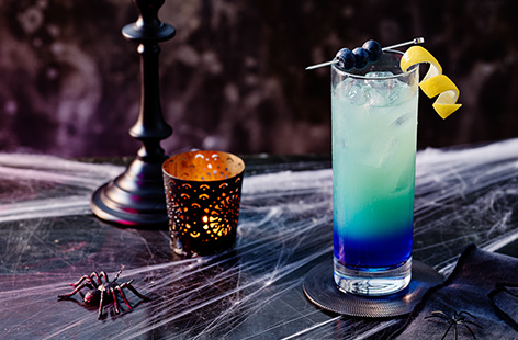 This long, ombré long cocktail looks as delicious as it does scary