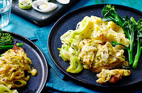 Leeks add a silky texture to this meaty take on Welsh rarebit. 