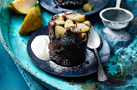 These quick and simple mug cakes are made all the more special by sweet and fragrant Conference pears