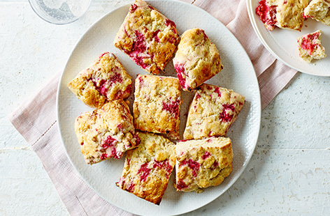 These gluten-free scones are made with fresh raspberries and creamy buttermilk