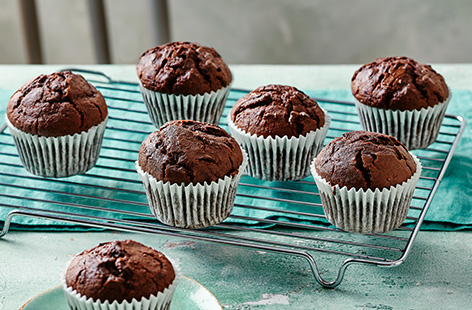 Fancy a quick and easy sweet treat? These air-fryer double chocolate muffins are ready in just 20minutes