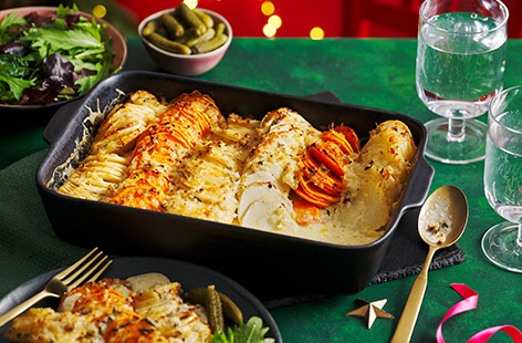 Root vegetables take centre stage rather than sitting in the wings in this Alpine-inspired main