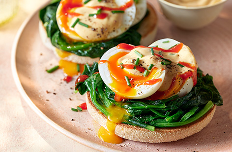 If your go-to brunch order is eggs Benedict, then you’ll love our twist, which is inspired by Turkish eggs (Çilbir) and includes a smoky, yogurt-based hollandaise sauce with just the right amount of heat.