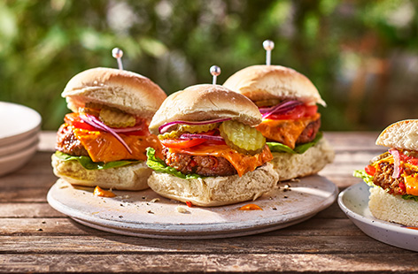 Just look at that oozing cheese and succulent burger – one bite and you won't believe these burgers are vegan!