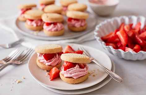 These beautiful strawberry shortcakes are made with just three ingredients and are quick and easy to make.