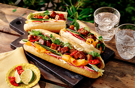 Leftover roast pork is put to good use in this incredibly moreish Vietnamese-style banh mi recipe.