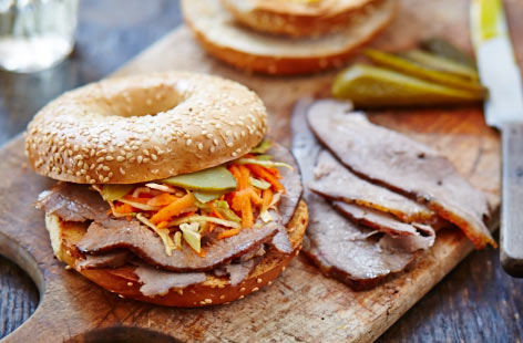 Leftover beef pastrami bagels recipe