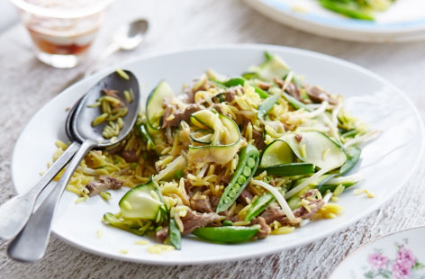 Leftover speedy warm lamb rice salad recipe