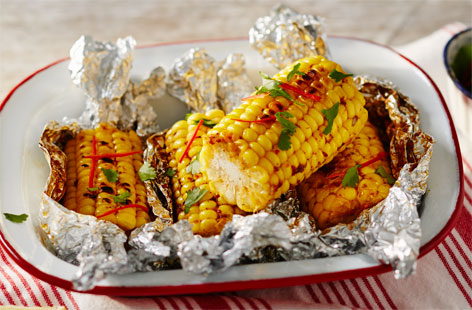 Chargrilled until smoky and covered in butter and spices, this speedy side is great with barbecued beef or chicken