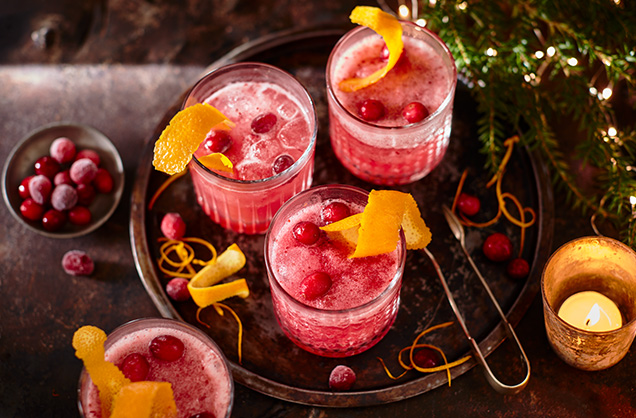 Frosted cranberry slushies