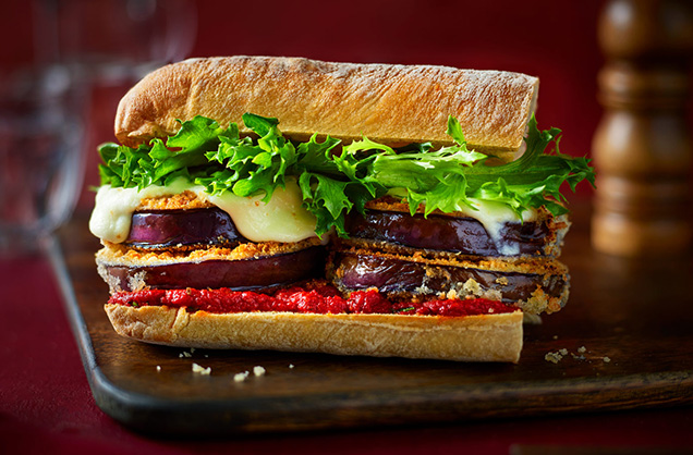 Aubergine melt ciabatta