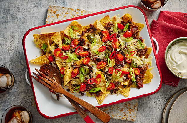 Taco beef nachos