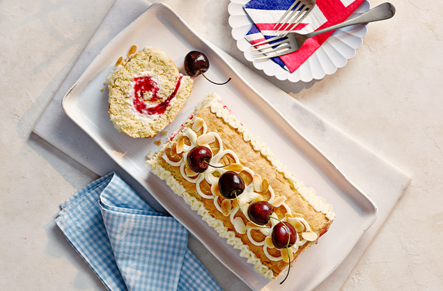 Cherry Bakewell Swiss roll