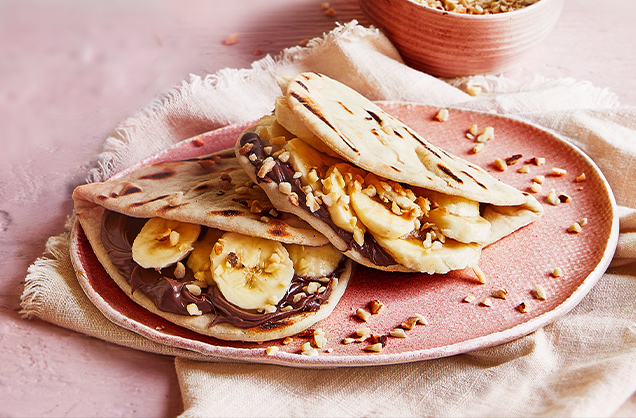 Chocolate and banana flatbreads