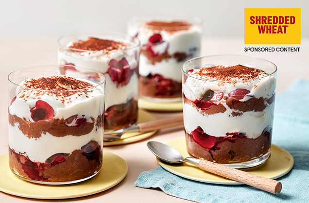 Chocolate cherry breakfast pots