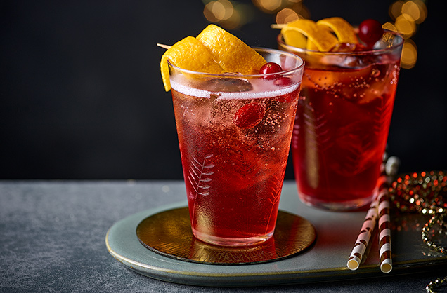 Cranberry Campari spritz