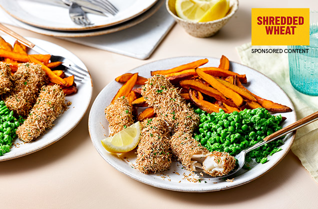 Crunchy wholewheat fish goujons