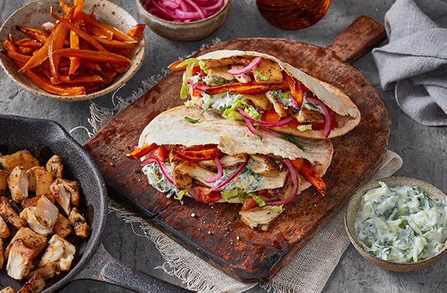 Greek-style vegan ‘chicken’ gyros