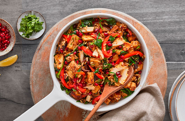Herby vegan ‘chicken’ pilaf