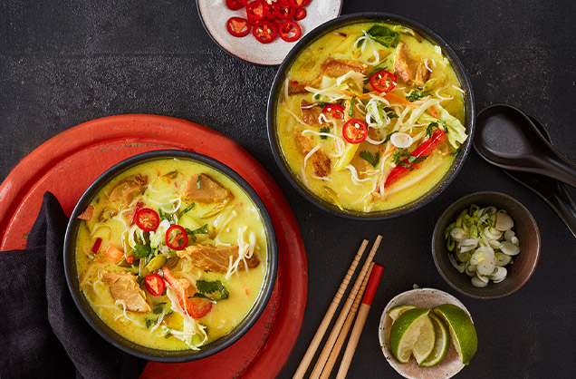 Laksa-inspired ‘chicken’ noodle soup