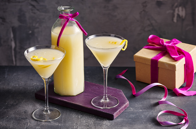 Lemon curd vodka martini