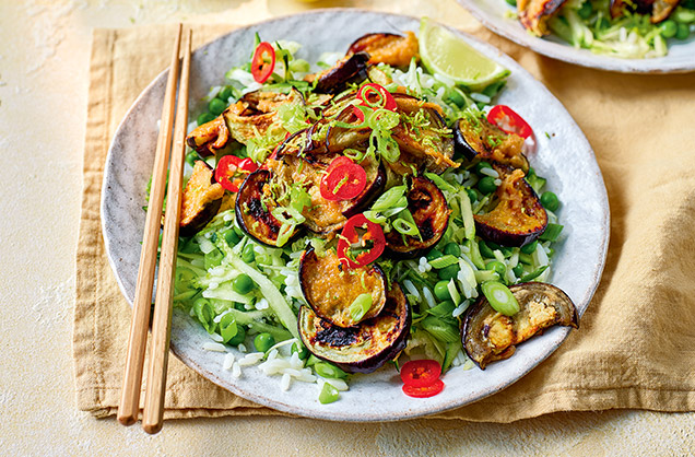 Miso-glazed aubergine