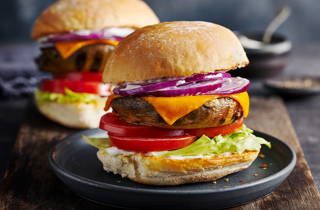 Balsamic and garlic mushroom burgers recipe