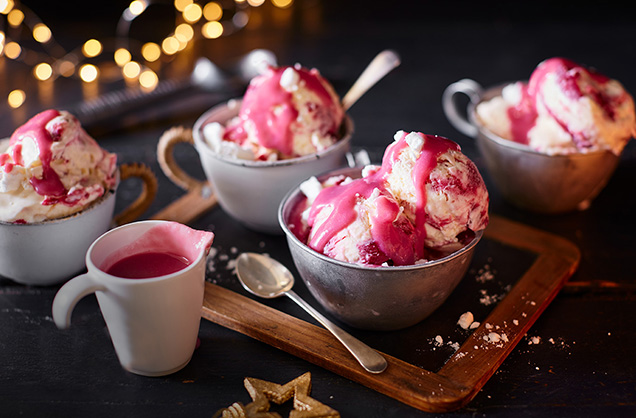 Cranberry pavlova ice cream