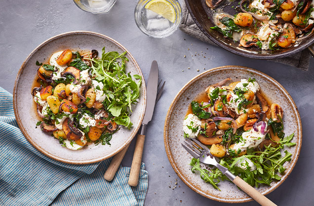 Garlicky mushroom gnocchi